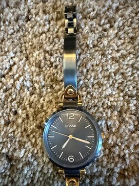 Women’s Fossil  Black and Gold-Tone Women's Bracelet Watch with Dark Dial
